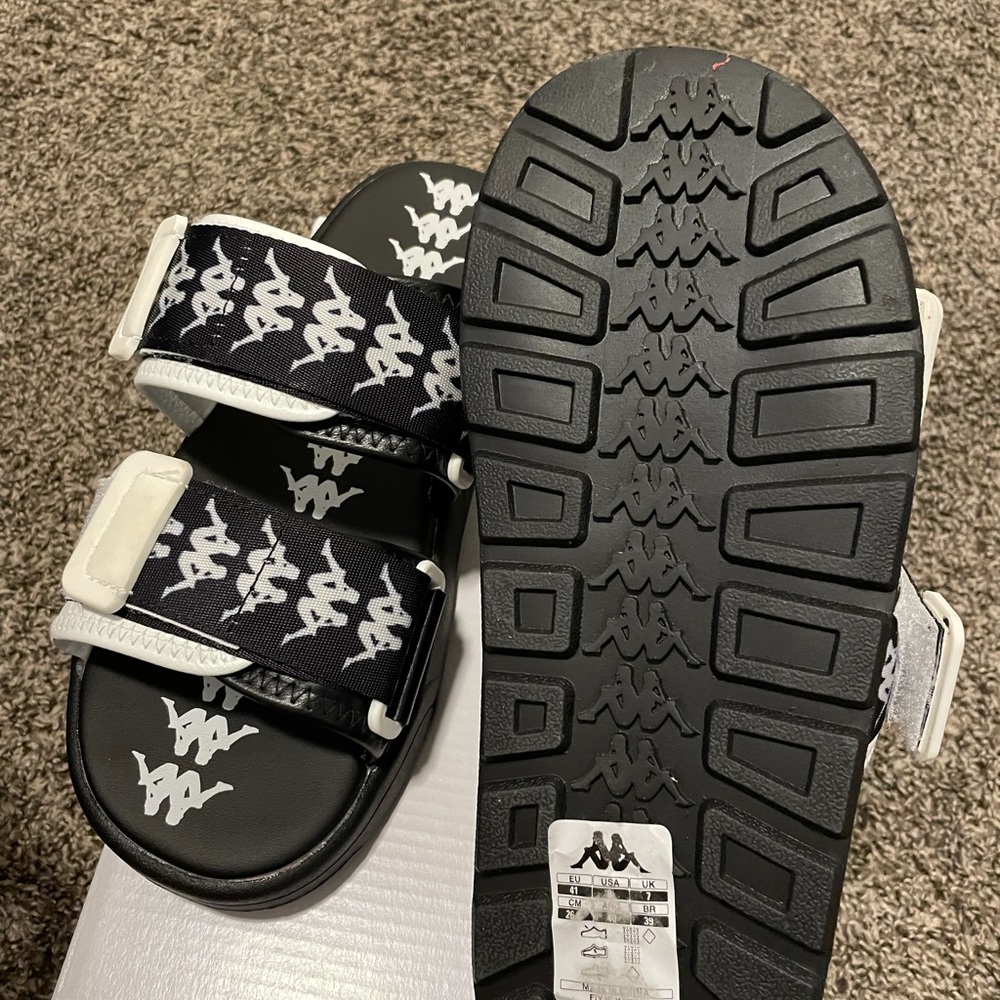 Kappa black and white sandals